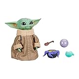 Star Wars Hasbro Galactic Snackin Grogu, Elektronische Figur mit über 40 Sound und Bewegungskombinationen, interaktive Accessoires, Multi, Einheitsgröße, Große: 23,5 cm