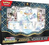 Pokémon -Sammelkartenspiel: Karmesin & Purpur - Paldeas Schicksale: Premium-Kollektion Bailonda-ex (3 geprägte holografische Promokarten, 1 überdimensionale Promokarte & 8 Boosterpacks)