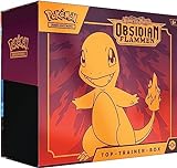 Pokémon-Sammelkartenspiel: Top-Trainer-Box Karmesin & Purpur – Obsidianflammen (9 Boosterpacks, 1 holografische Vollbild-Promokarte & Premium-Zubehör)