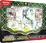 Pokémon -Sammelkartenspiel: Karmesin & Purpur - Paldeas Schicksale: Premium-Kollektion Maskagato-ex (3 geprägte holografische Promokarten, 1 überdimensionale Promokarte & 8 Boosterpacks)