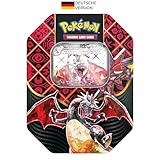 Pokémon-Sammelkartenspiel: Tin-Box Karmesin & Purpur – Paldeas Schicksale – Schillerndes Glurak-ex (1 holografische Promokarte & 4 Boosterpacks)