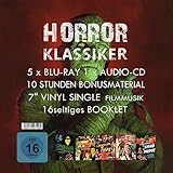 Horror-Klassiker Box - 5 Blu-rays + 1 Audio-CD + Vinyl 7' - Limited Edition 300 Stück - DAS GRAB DER MUMIE / DRACULAS TOCHTER / INSEL DER VERLORENEN ... DER TIEFE / MONSTERMANN VERBREITET SCHRECKEN