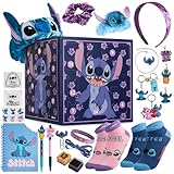 Disney Stitch Adventskalender 2024-24 Überraschungen mit Schreibwaren, Stempel, Zubehör (Lila Stitch Würfel)